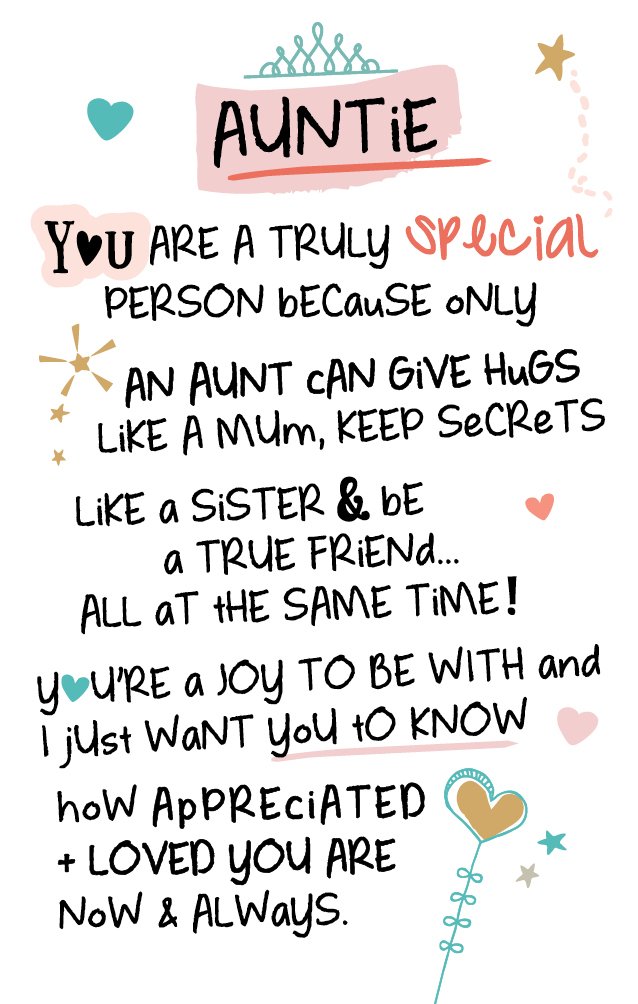 INSPIRED WORDS KEEPSAKES - AUNTIE