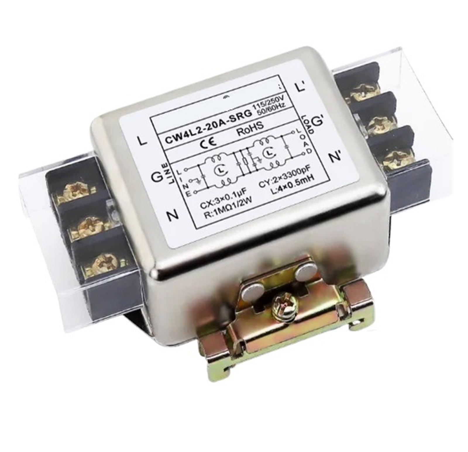 MBPAIHOP CW4L2-20A-SRG anti-interference AC 220C power filter circuit audio purifier dual terminal desktop dual stage rail type