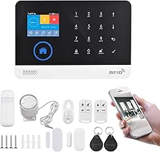 Funien sistema de segurança residencial, Sistema de alarme de segurança para casa 2.4G WiFi GSM Display LCD TFT de 2,4 polegadas Kit de sistema de alarme de segurança doméstica com senso