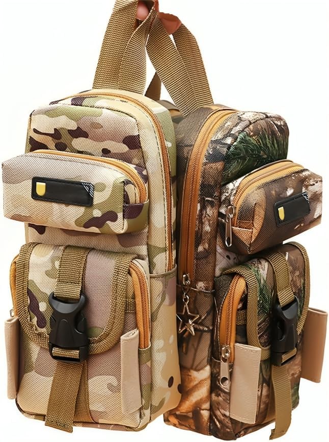 Umadiya® Premium Camouflage Pencil Case, 5 Layer, 3 Compartments, Large Capacity, Cute Zip Closure Aesthetic Design Stationery Holder Organizer Bag, Multifunctional Pouch for School Kids