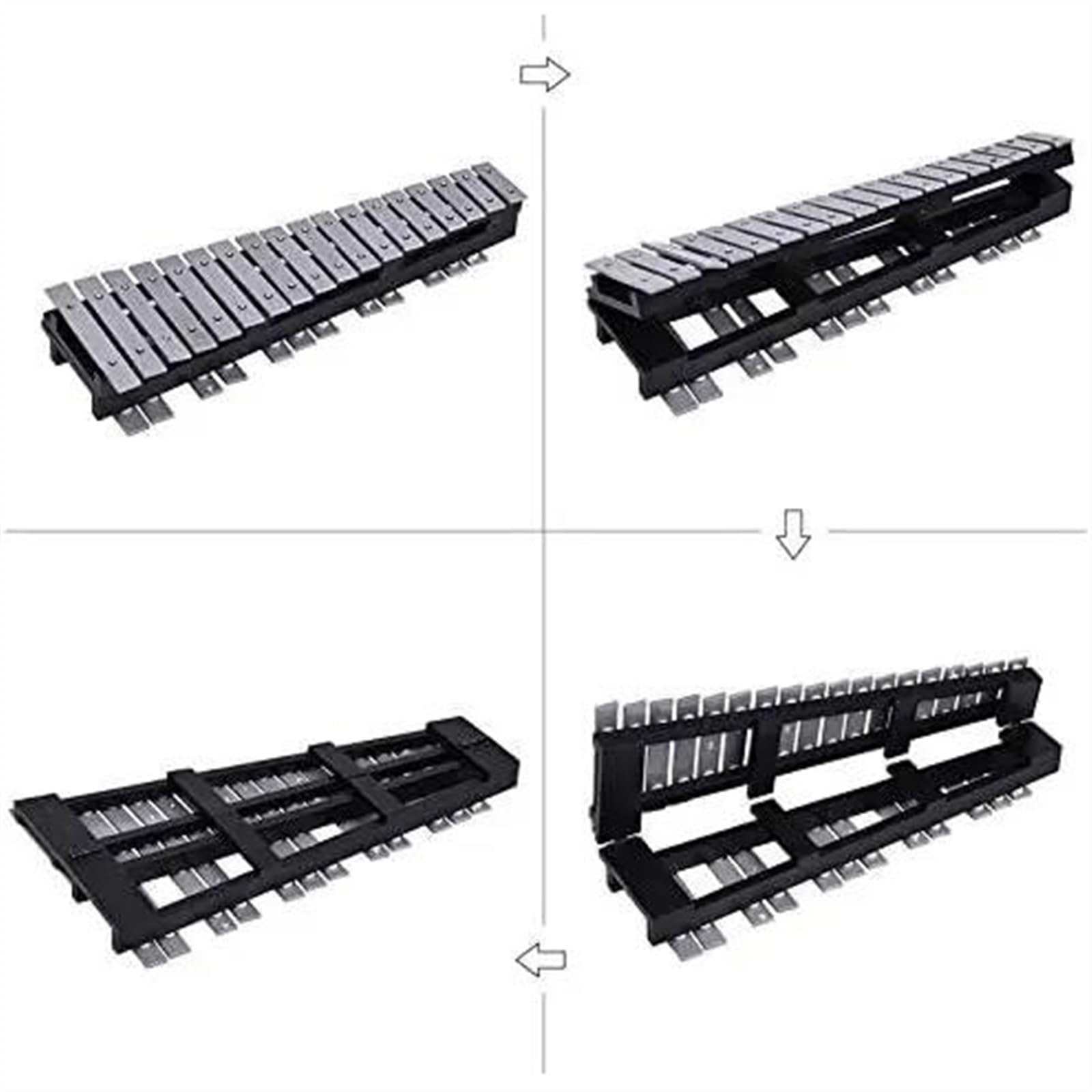 Glockenspiel profesional 30 notas palo de aluminio plegable elegante instrumento de percusión Kit De Glockenspiel Profesional