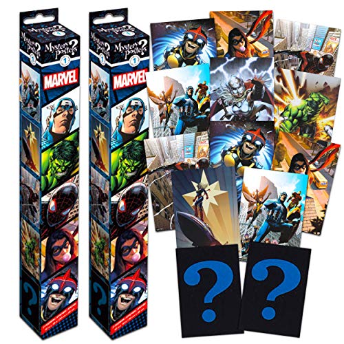 Marvel Comics Poster Mystery Set ~ Bundle Marvel Avengers Comics Posters for Walls Includes 4 Marvel Superhero Comic Wall Art (Marvel Comic Avengers Room Decor for Kids Boys Girls)