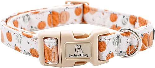 Lionheart glory Collar de Halloween para perro, collar de otoño, collar de calabaza, ajustable, resistente, para perros pequeños