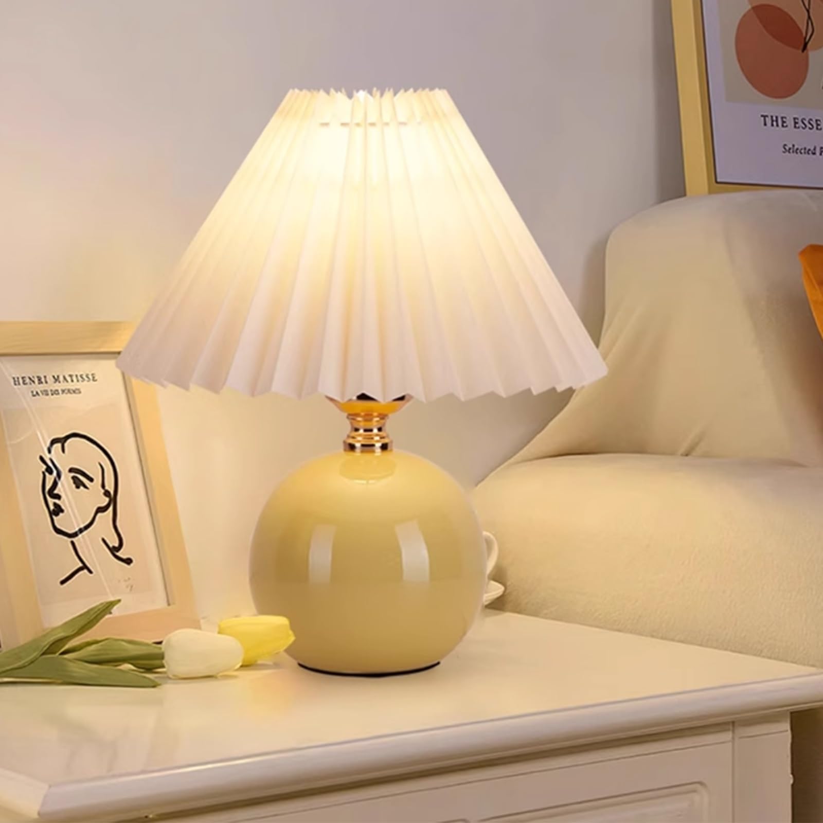 Lampade da comodino Lampada da comodino for camera letto con design in ceramica alla moda Sense Study Atmosphere Piccola luce notturna Dormitorio