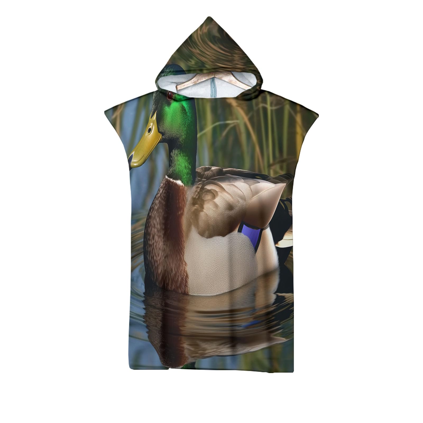 Poncho de plage canard mandarin en microfibre séchage rapide pour adulte