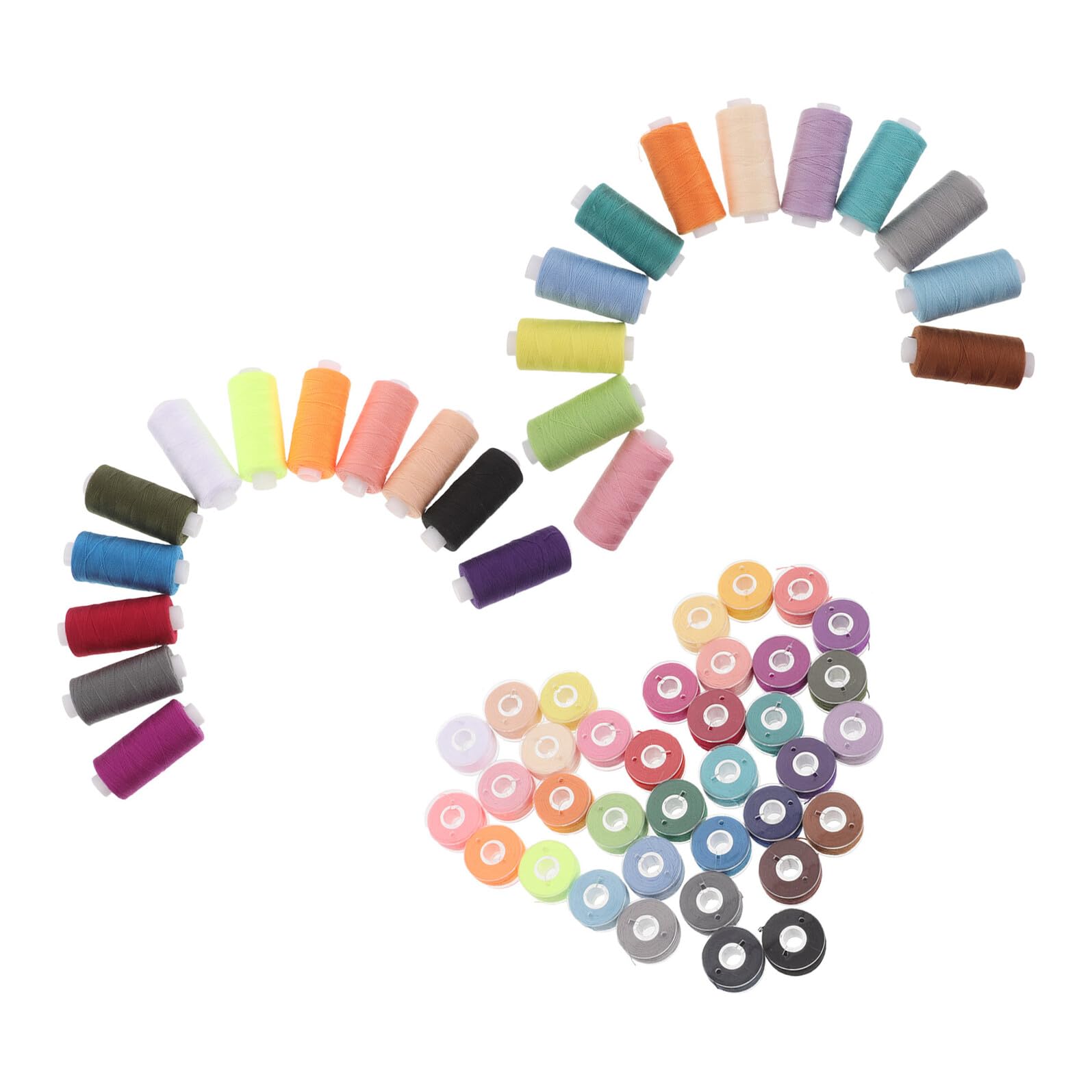 Holibanna Juego de Bobinas de Hilo de Coser 36 Colores, 400 Yardas por Carrete, Hilo de Poliéster Preenrollado para Máquina y Costura Manual, Kit para Principiantes y Bordado Artesanal