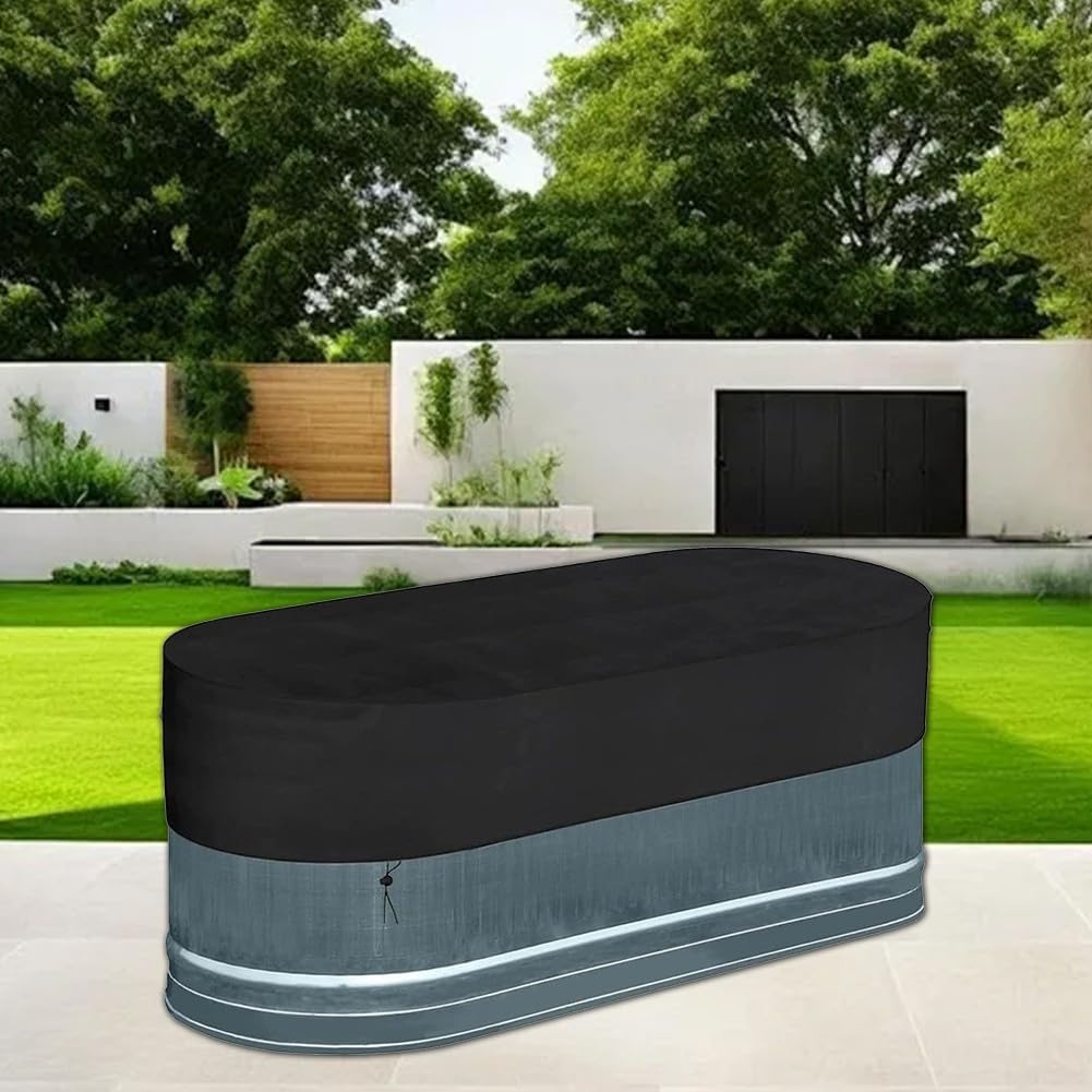 Cold Plunge Tub Cover, Oval Stock Tank Cover 4/6/8 Ft Cold Plunge Tub Pool Cover Waterproof Oxford Cloth For Farm Horse Trough(120 * 60 * 30cm)