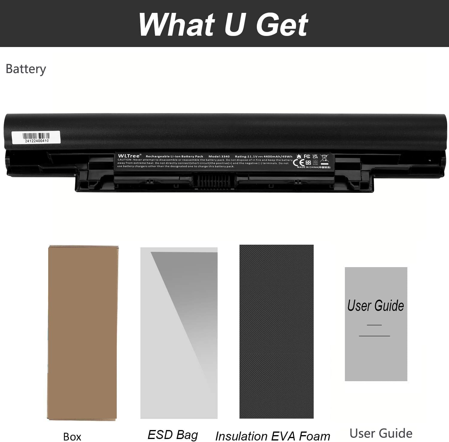 WLTree H4PJP YFDF9 JR6XC Batteria per Dell Latitude 3340 3350 P47G Series V131 2 Generation Series 451-BBJB 451-BBIY 451-BBIZ 7WV3V YFOF9 5MTD8 Battery 11.1V 4400mah WLTree H4PJP YFDF9 JR6XC Batteria per Dell Latitude 3340 3350 P47G Series V131 2 Generation Series 451-BBJB 451-BBIY 451-BBIZ 7WV3V YFOF9 5MTD8 Battery 11.1V 4400mah
