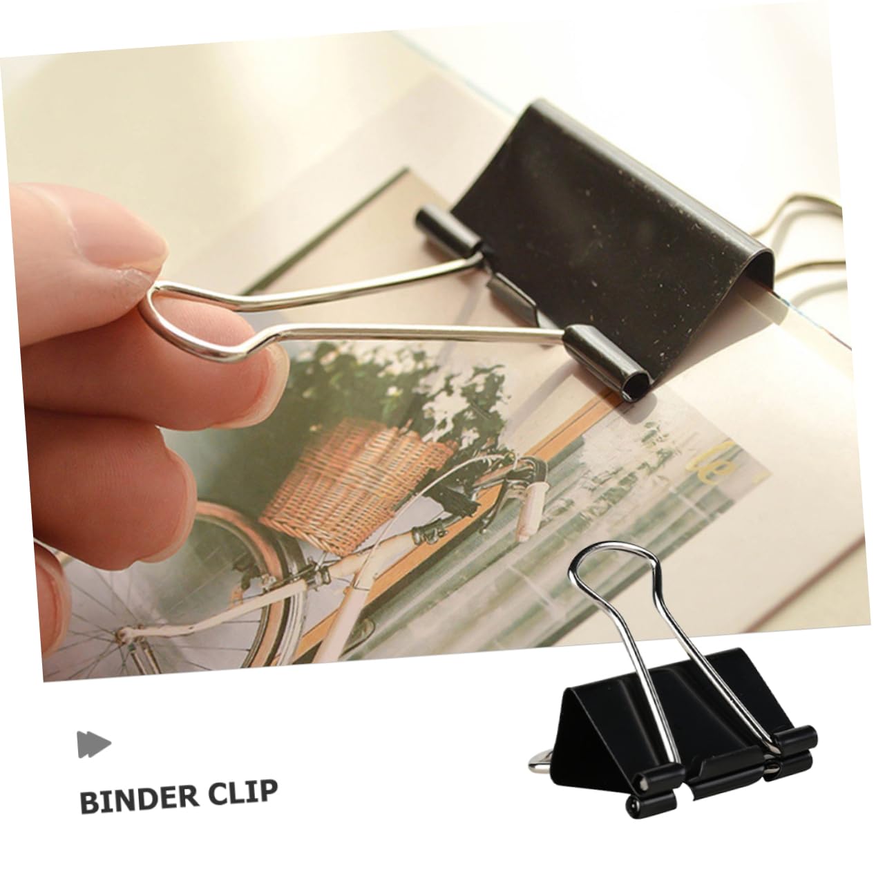 Housoutil 60 Schwarze Binderclips aus Eisen Dreieckige Büroklammern zum Sicheren Fixieren von Dokumenten und Beuteln für Büro und Schule