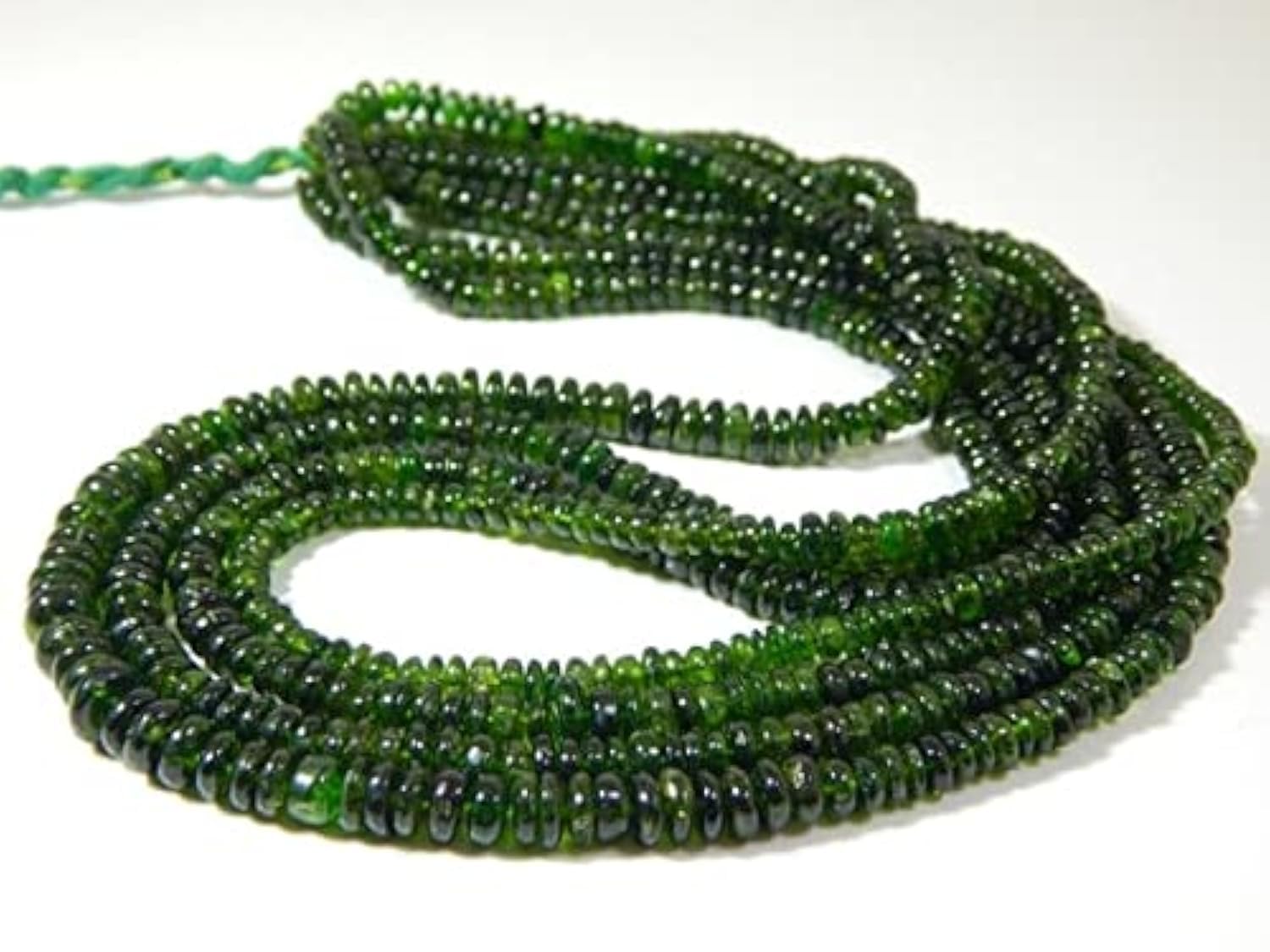 Tourmaline chrome véritable en perles rondelles lisses 7.5mm de qualité gemme