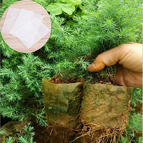 ROBMNE 300Pcs Non-Woven Biodegradable Nursery Bags Plant Grow Bags Fabric Seedling Pots Nursing Raising Growing Bags 8X10cm - Image 4