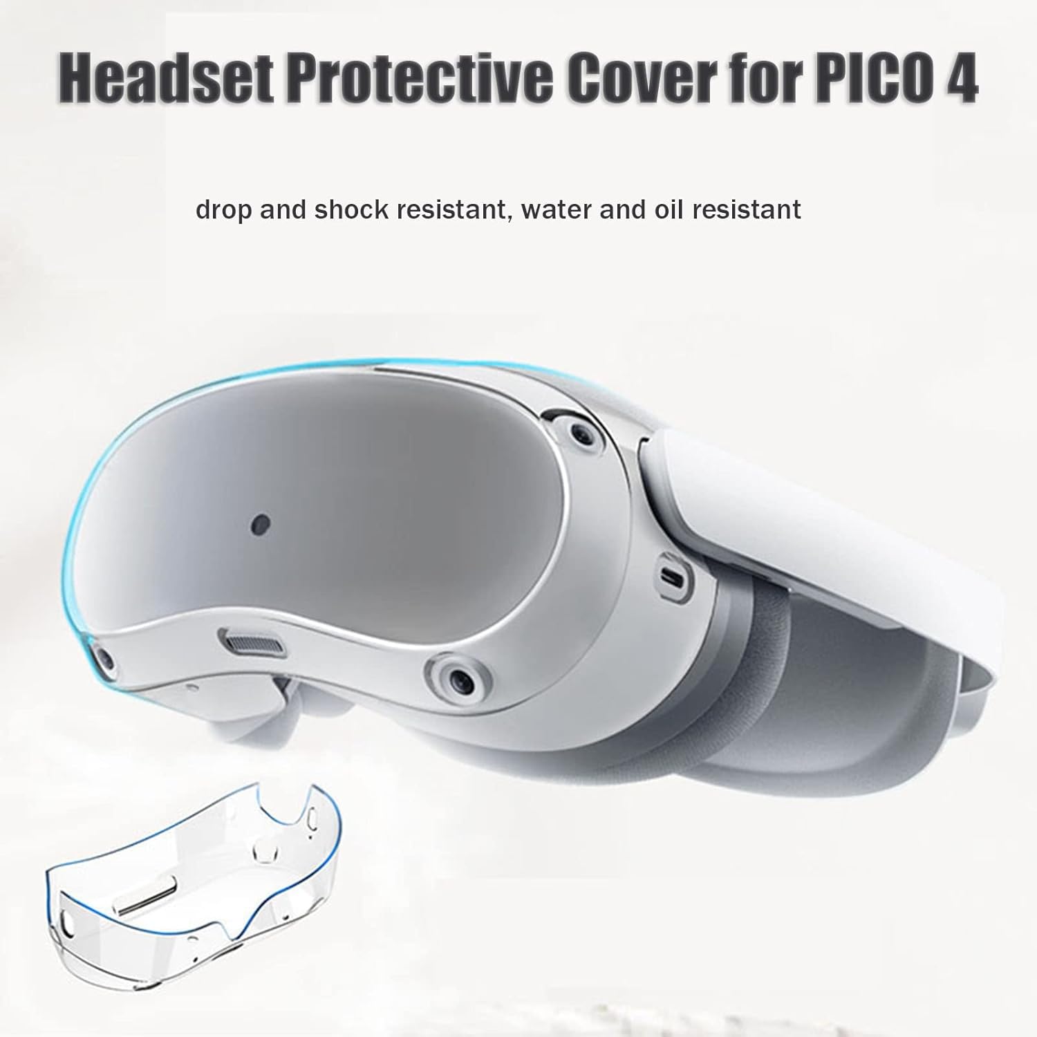 Headset Protective Cover Compatible for PICO 4 VR Shell Front Protector Cover Case Anti Scratch Host Helmet Protective Cover VR Accessories