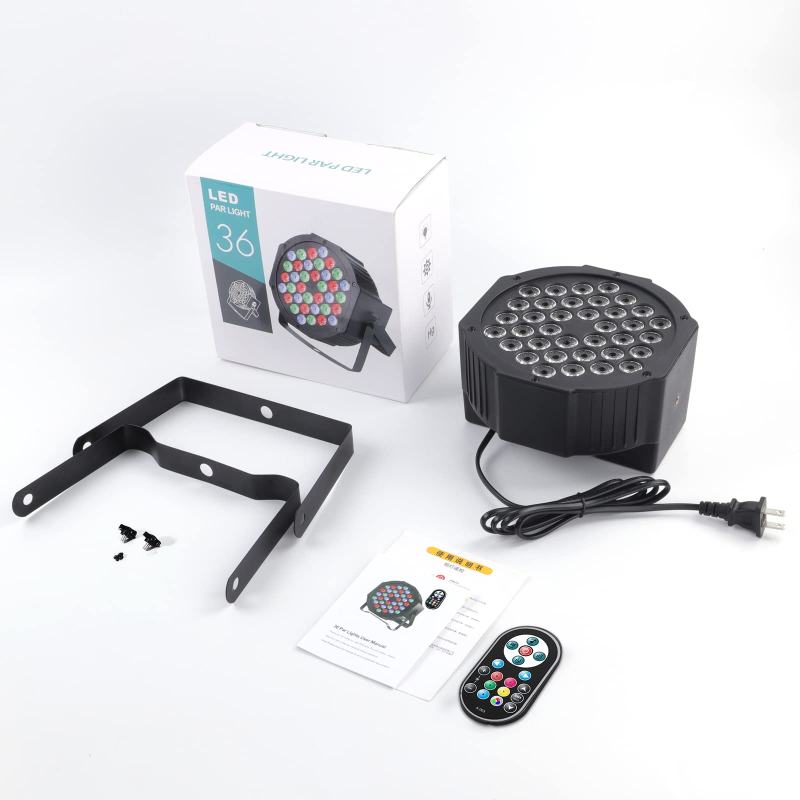 U`King 10er Pack LED Par Strahler 36 LED Bühnenlicht Partylicht RGB mit Fernbedienung, Discolicht Scheinwerfer Beleuchtung Moving Head für Stage DJ Party Show Bar Halloween Weihnachten