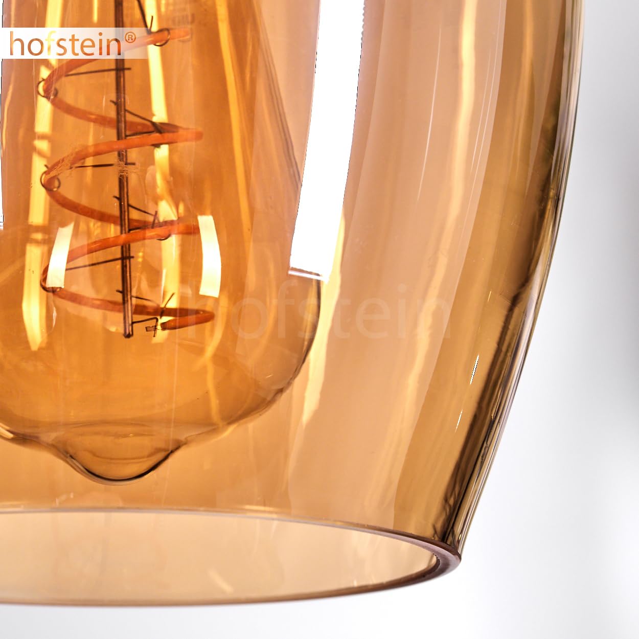 Wandleuchte Vevino, Wandlampe aus Metall/Holz/Glas in Schwarz/Natur/Bernstein, Leuchte im Retro/Vintage-Design mit Schirm aus Glas (Ø 15 cm) u. An/-Auschalter am Gehäuse, 1 x E27, ohne Leuchtmittel