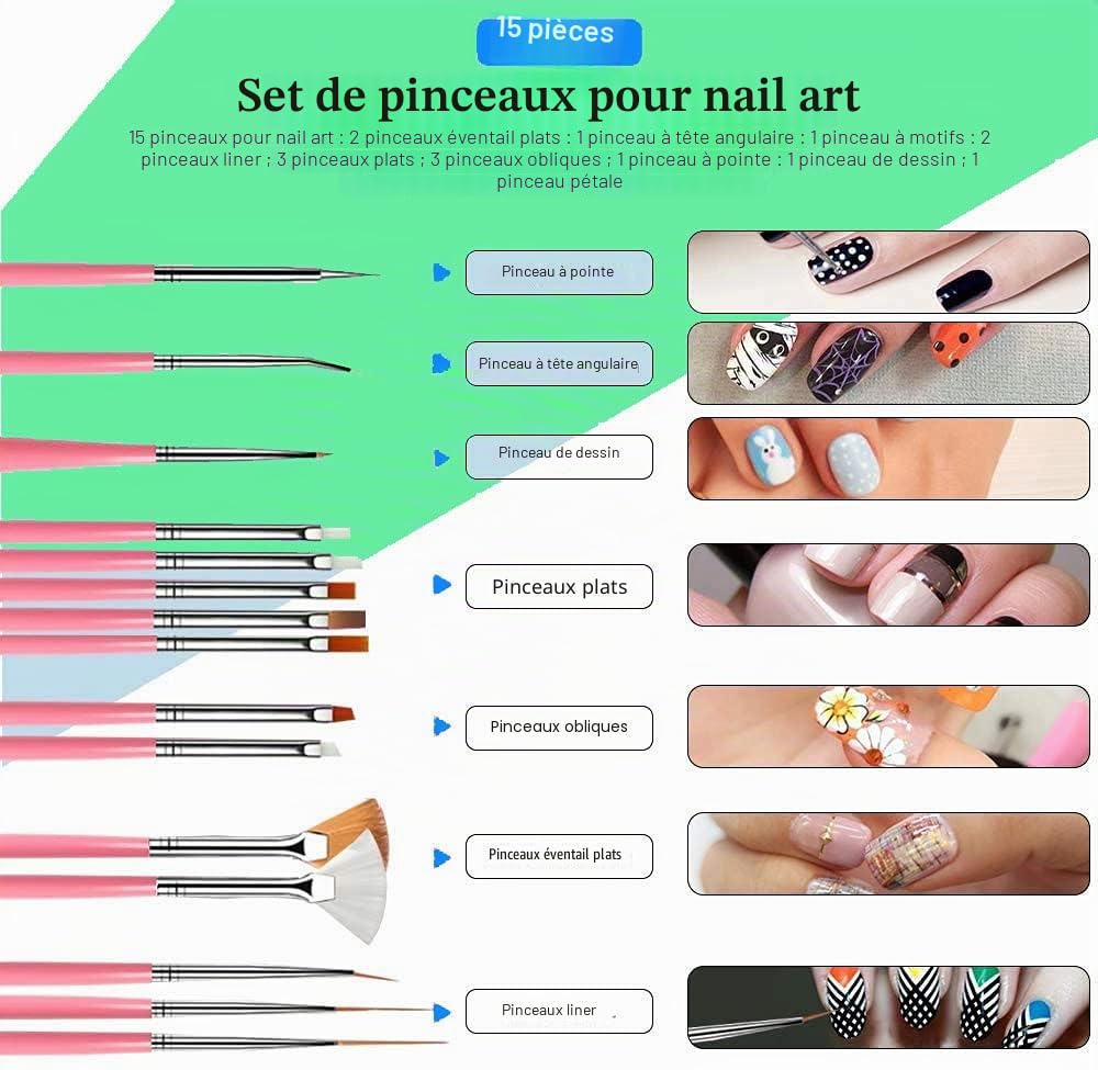 Main d'apprentissage pour nail art, maquillage, manucure, entraînement professionnel, avec 100 faux ongles
