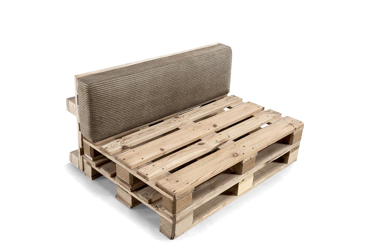 Gutekissen® Coussin de Palette Extérieur – Confort en Mousse pour Salon de Jardin, Terrasse, Balcon PFL (Dossier 120x40, Marron Clair)