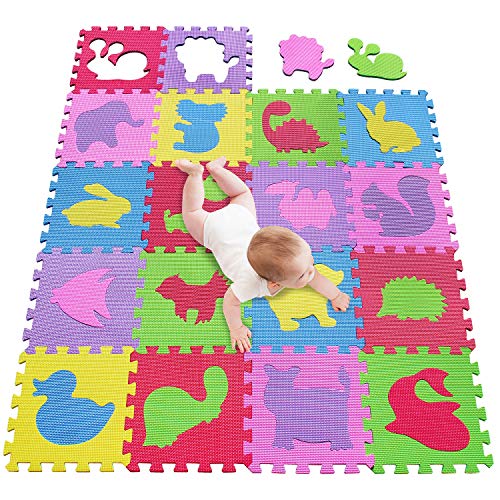 Preisvergleich Produktbild meiqicool Puzzlematte Kinderspielteppich Spielmatte Spielteppich Schaumstoffmatte Kinderteppich, Maß je Matte ca. 30 x 30cm 18 STÜCK 5354