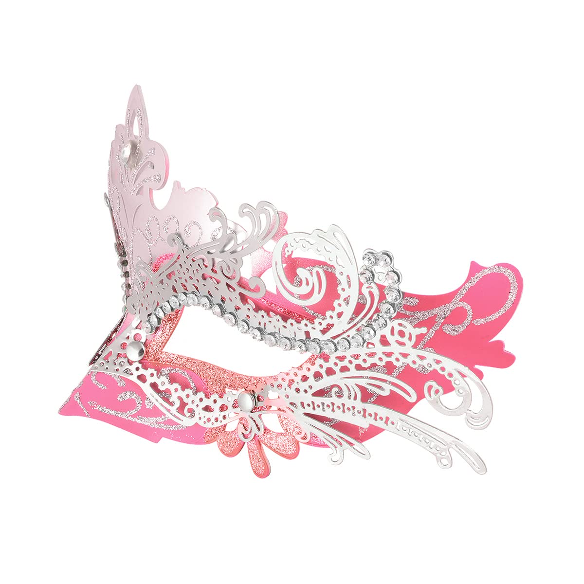 Hoshin Masquerade Mask, Mardi Gras Deecorations Venetian Masks for Womens (Pink & Silver) - Image 3