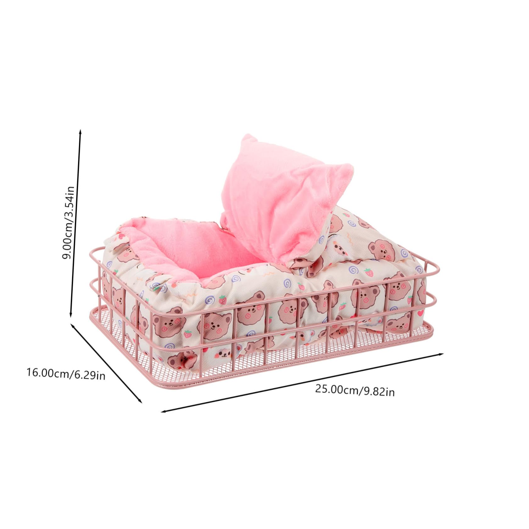 VICASKY Letto per Criceti in Ferro Rosa, 2 Pezzi, Stile Decorativo | Cincillà e Furetto, Uso Quotidiano, Pratico e Resistente All’usura, Imbottitura in Cotone