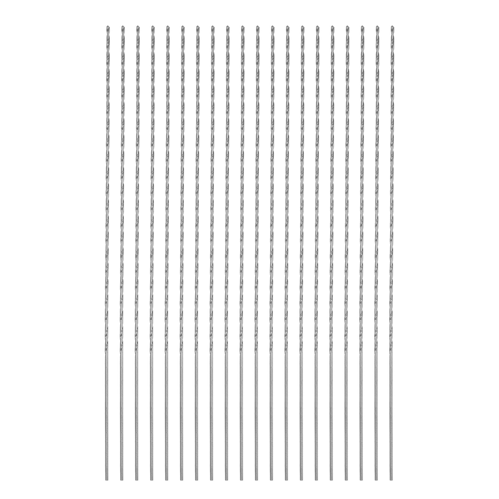 sourcing map 20pcs Extra Long Drill Bits, 0.8mm HSS Drill Bit with High Speed Steel Straight Shank 100mm Length for Metal Woodwork Plastic Aluminum Alloy