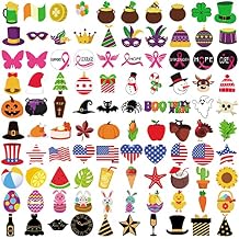 Oudain 100 Pcs Seasonal Letter Board Accessories Icons for Felt Bulletin Graduation Decoration Hawaii Independence Day Board Decoration Letterboard Accessories Holiday Pieces Changeable with Adhesive
