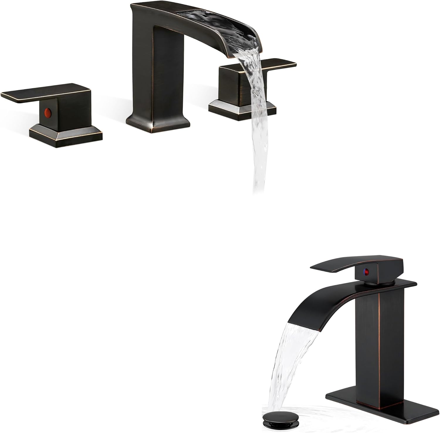 Bathtub Faucet Set 2 Handle, 6-16 Inch Deck Mount Roman Tub Faucets, High Flow Bathtub Faucets, Brass 4 Ins Bathroom Faucets One Hole or 3 Hole, Bathroom Sink Faucet Single Handle