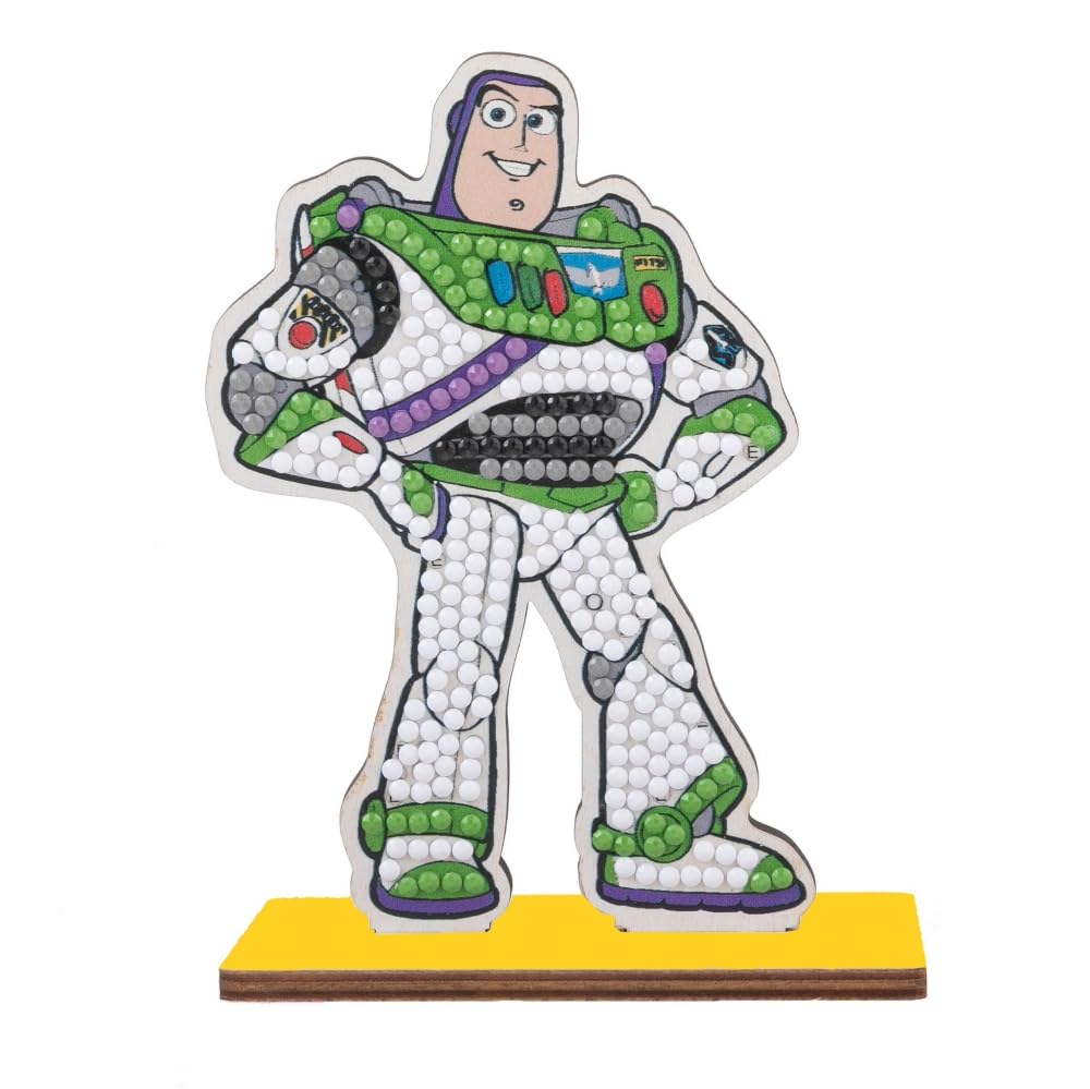CRYSTAL ART Buzz Lightyear Buddies Kit Toy Story Disney, 11cm, Wooden, Diamond Painting, Series 7, Stocking Filler, Gift,