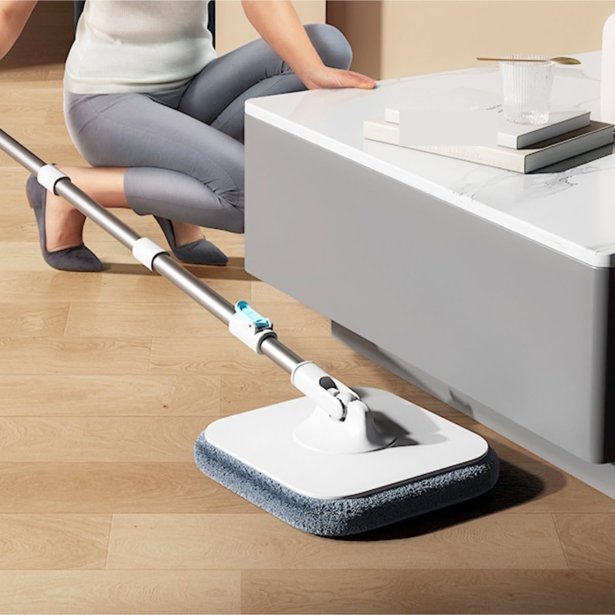 Fregona Fregona Absorbente De Agua, Herramienta Fregado Plano Giratorio For Lavado A Mano For Uso Doméstico Limpieza Suelo
