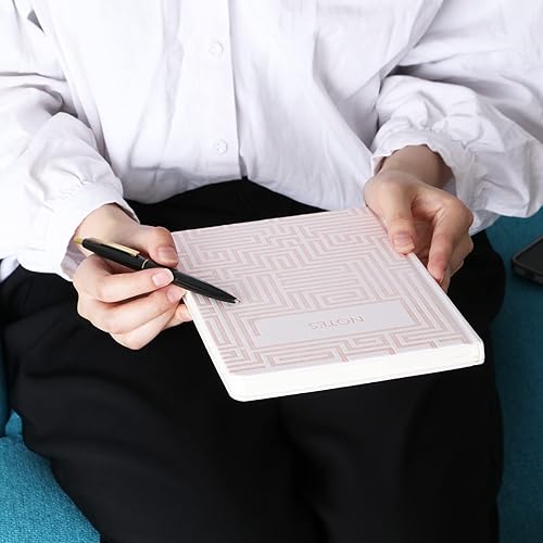 Miniatura 10 de Diario ejecutivo de tapa dura, cuaderno rayado de 5.7 x 8.3 pulgadas, A5-160 páginas de papel grueso de 100 GSM, diario plano con banda elástica