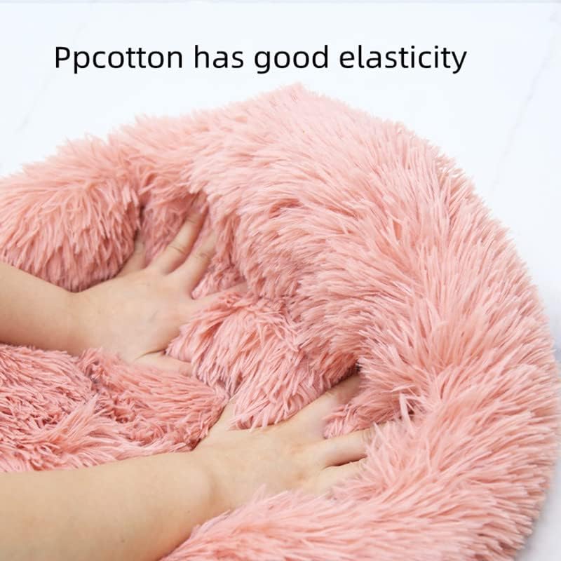 Winter Round Plush Small and Medium cat Litter cat Room Kennel pet Bedding Dog cat mat (Purple)