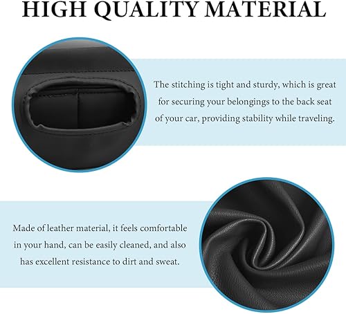 Miniatura 3 de Organizador de asiento trasero de automóvil, soporte de cuero para asiento trasero de automóvil, bandeja expansora, bandeja para portavasos de
