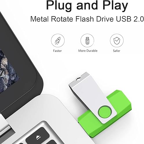 Miniatura 2 de Paquete de 5 memorias flash de 16GB, Wooolken USB 2.0 memoria USB con cordones giratorios para almacenamiento de datos y copia de seguridad