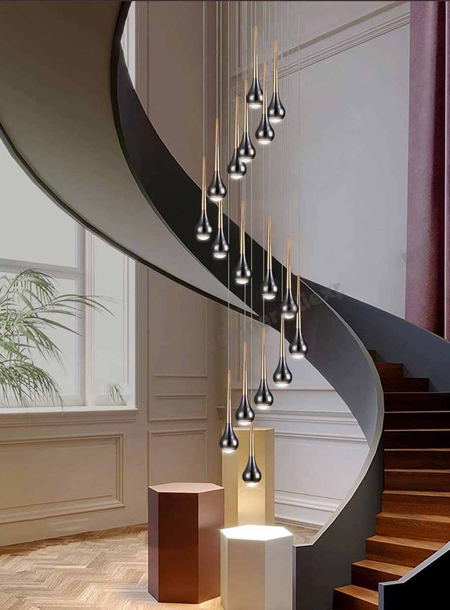 Lustre LED Moderne pour escalier, Suspension, éclairage de Salle à Manger, Salon, Villa, 9 têtes