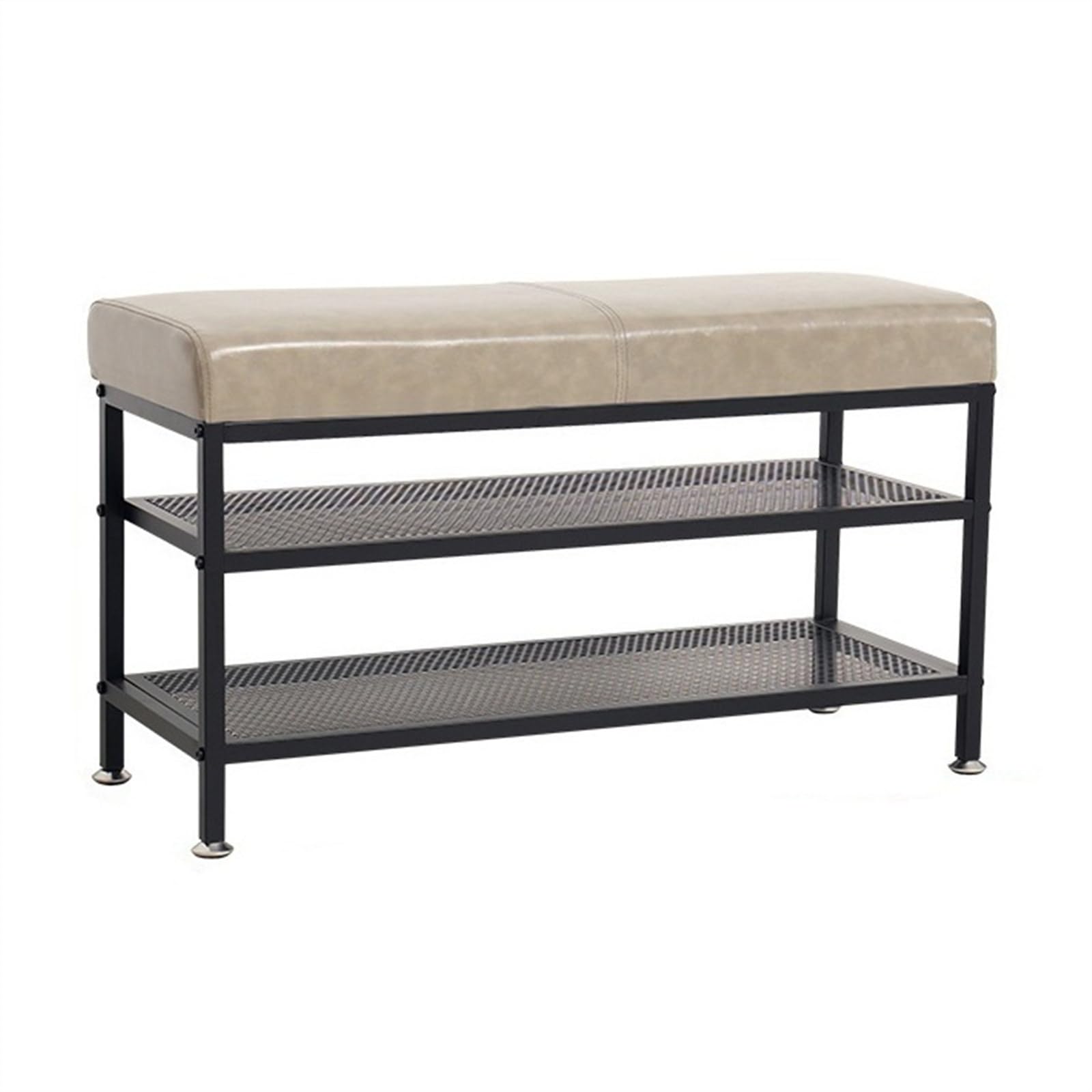 Banc à chaussures d'entrée moderne pour aménager un petit couloir avec assise grise confortable