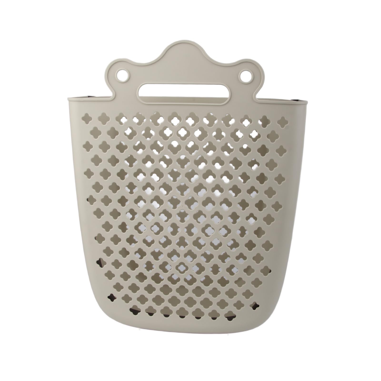 SIXRUN Cesto Portabiancheria Sospeso Pieghevole in Plastica, Resistente, a Parete, per Bagno, Bianco Latte, Taglia XL (XL)