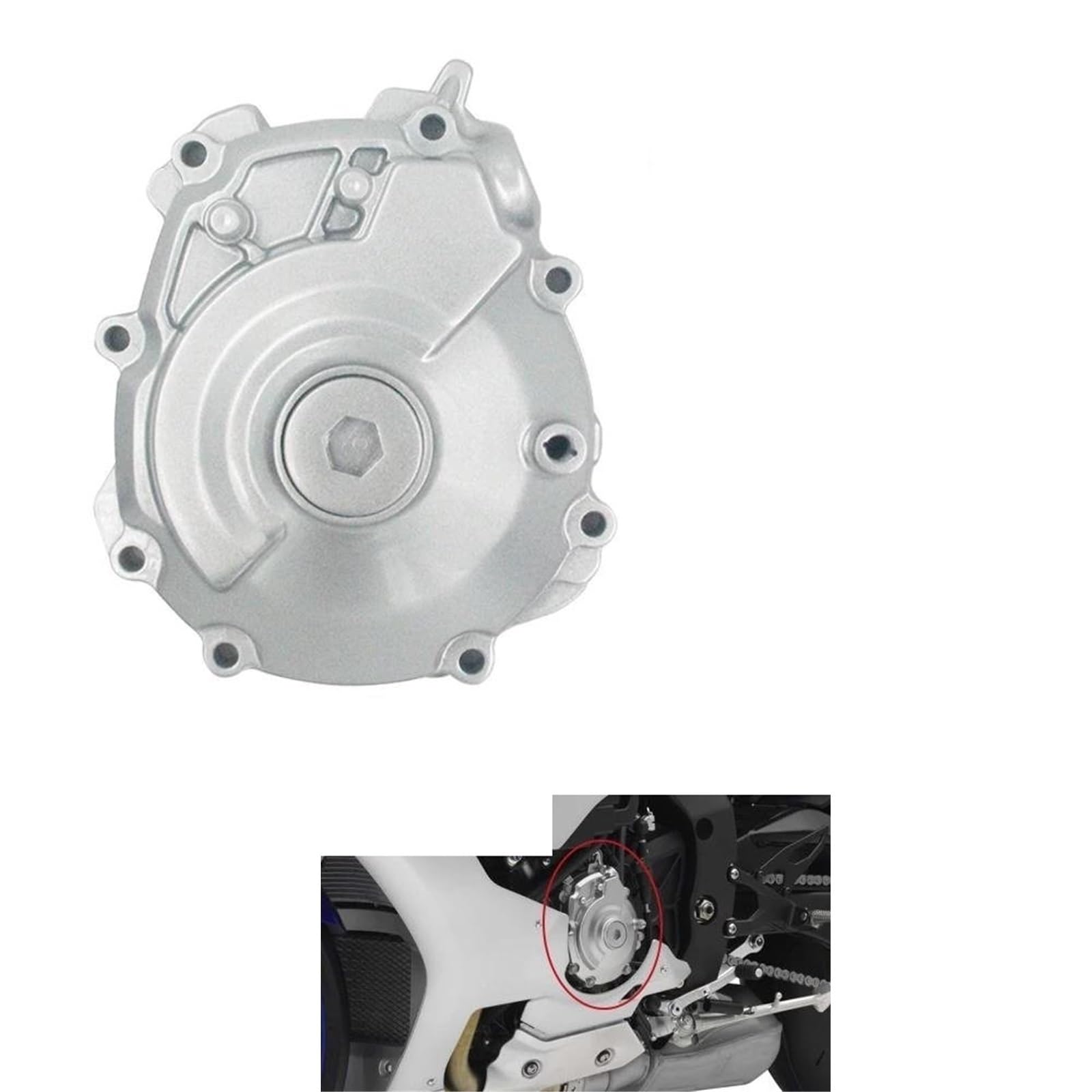 Cubierta Motor Tapa Del Motor Izquierda Para Motocicleta Estator Para Yamaha YZF-R1 YZF R1 YZFR1 2015-2019 Lateral Cárter con junta Tapa Protectora Estator Motocicleta