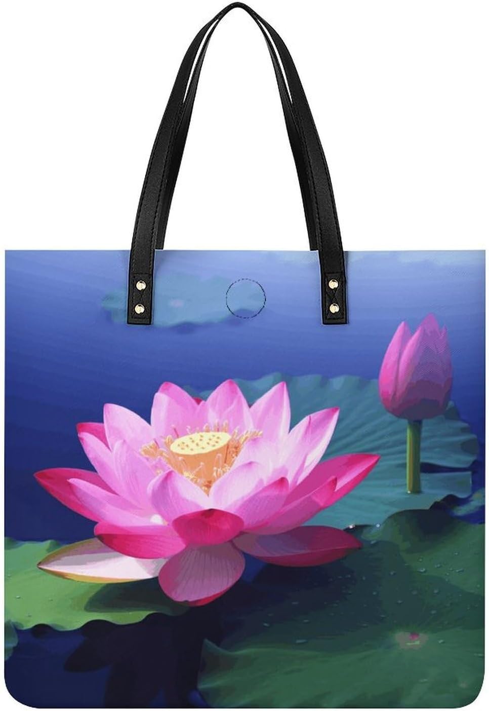 Bright Lotus Handbags Large Capacity, Tote Bag Stylish Slouchy, Shoulder Bags for Work Beach Travel And Shopping Grocery.