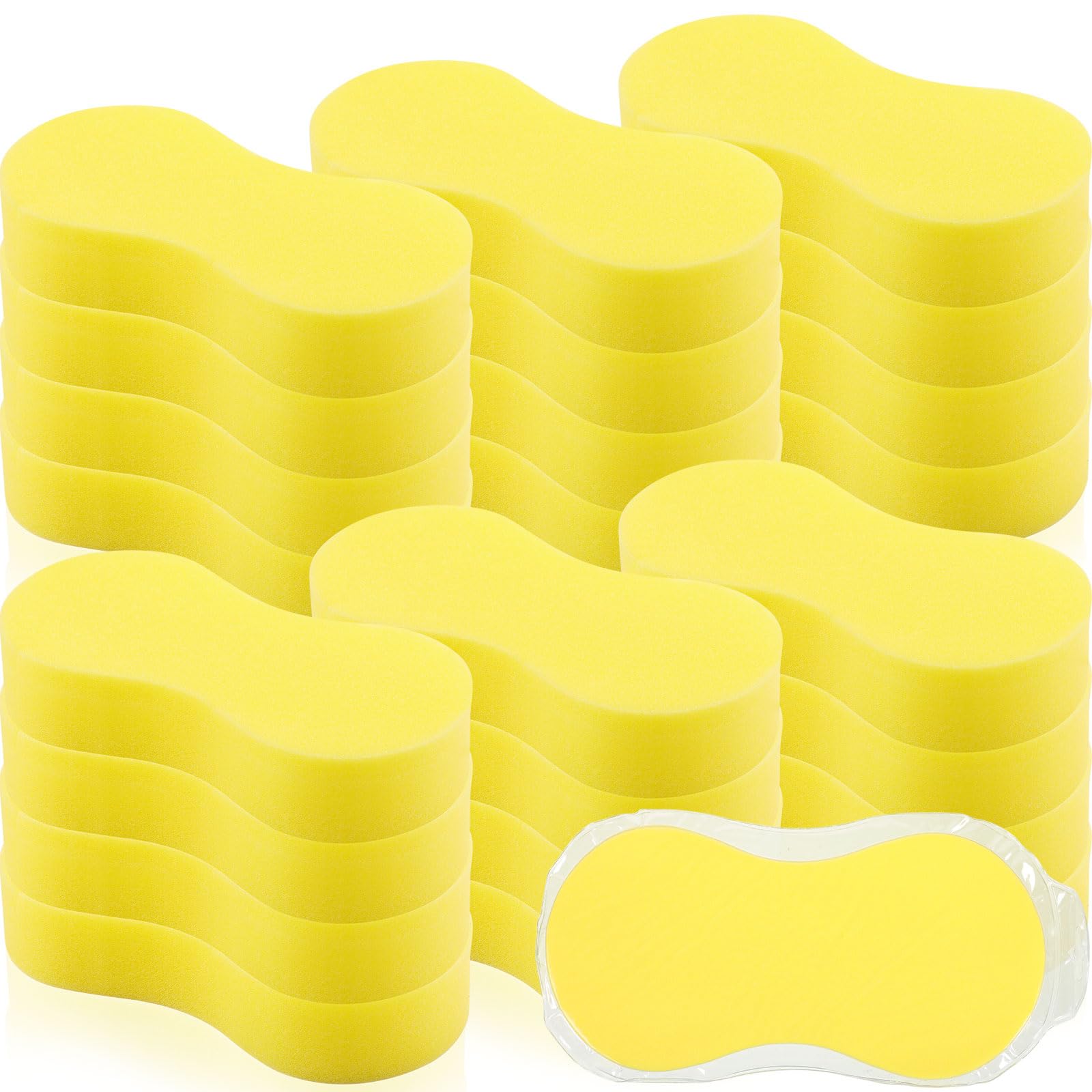 Vesici Paquete de 24 esponjas Grandes a Granel para Lavar Autos, Suministros de Limpieza de Alta Espuma, Almohadilla de Esponja de Lavado para Coche, Barco, Bicicleta con Embalaje Individual
