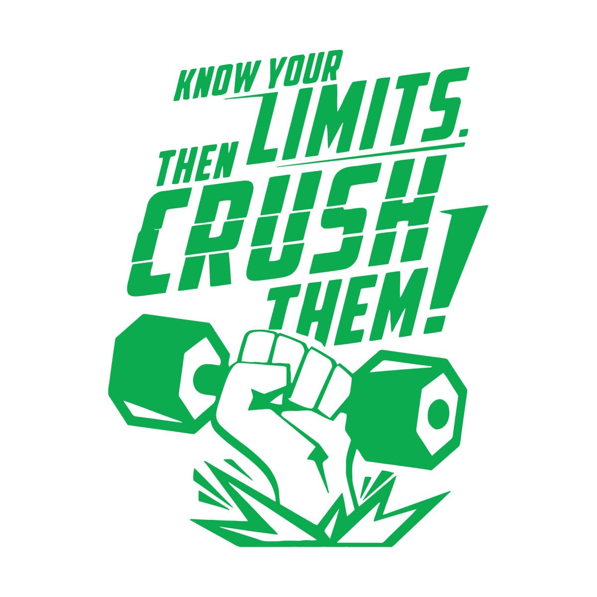 Know Your Limits and Then Break Through Them Fine Carving Stickers 54x69.5cm Easy Installation Large Green
