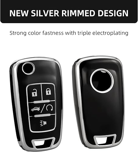 Miniatura 4 de OFFCURVE Funda para llavero de Chevy con llavero, funda para llave de automóvil para Chevrolet Chevy GMC Buick Encore Terrain Malibu Camaro Cruze