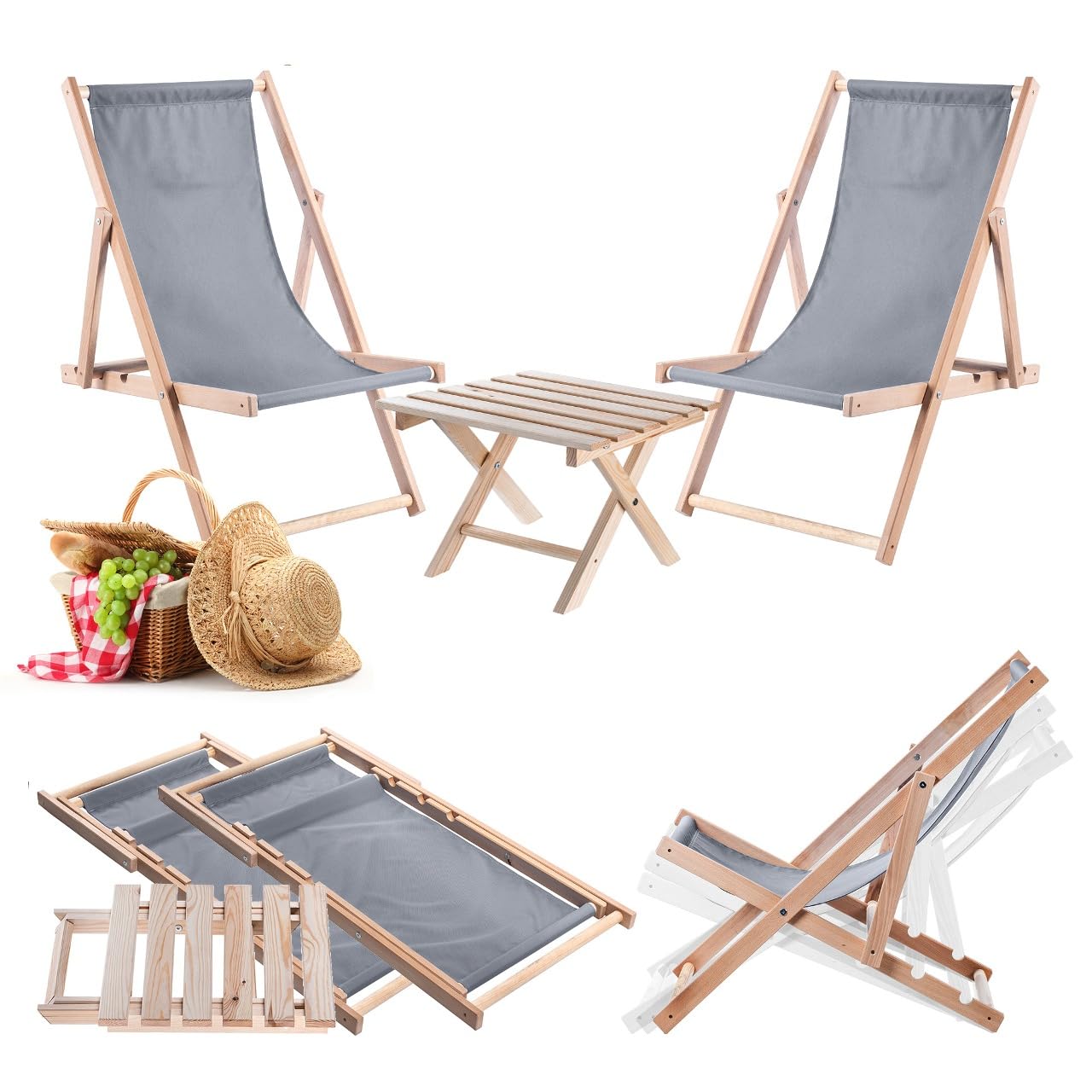 Petite table de jardin en bois pliable pour aménager facilement un balcon étroit