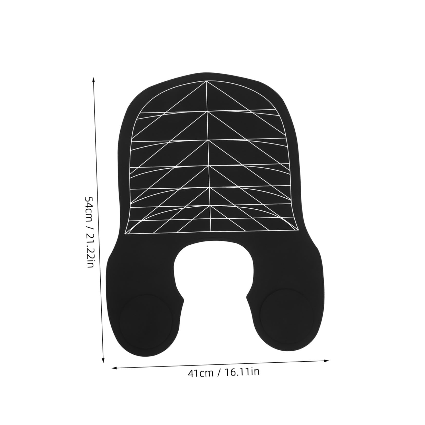 PLAFOPE Capa de Peluquero de Silicona Grande Negro Líneas Guía para Cortar y Teñir el Pelo, Capa para Salón Profesional, Ligera y Flexible, Uso en Peluquería y Barbería