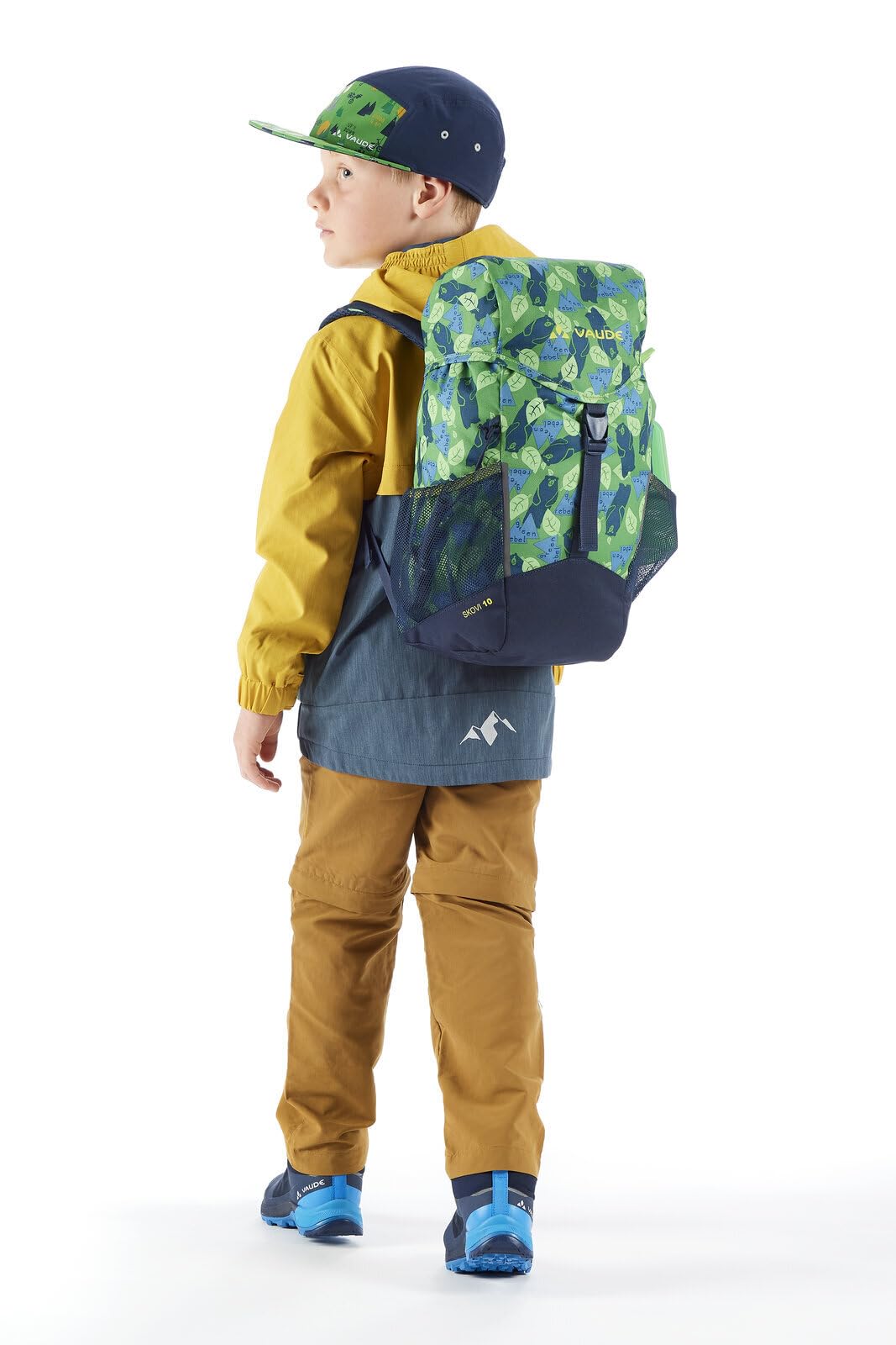 VAUDE Kinderrucksack Mädchen Puck 10L Wanderrucksack mit Regenhülle parrot green/eclipse