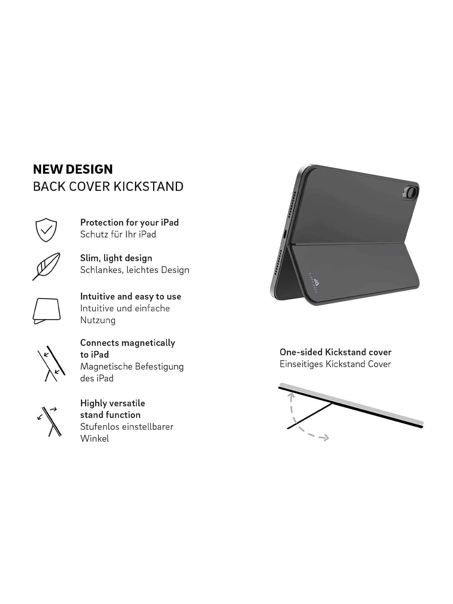Black Rock Kickstand Cover Case Suitable for Apple iPad Mini 6th Generation 2021 8.3 Inch I Smart Case - Image 2