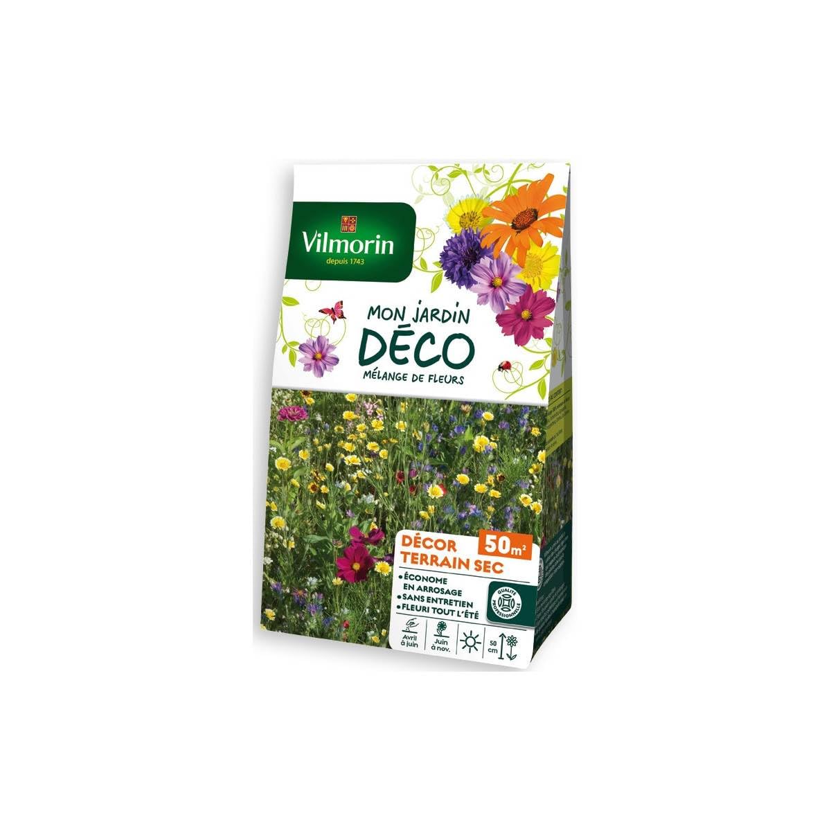 Sachet graines Mélange de fleurs Terrains secs 50m2