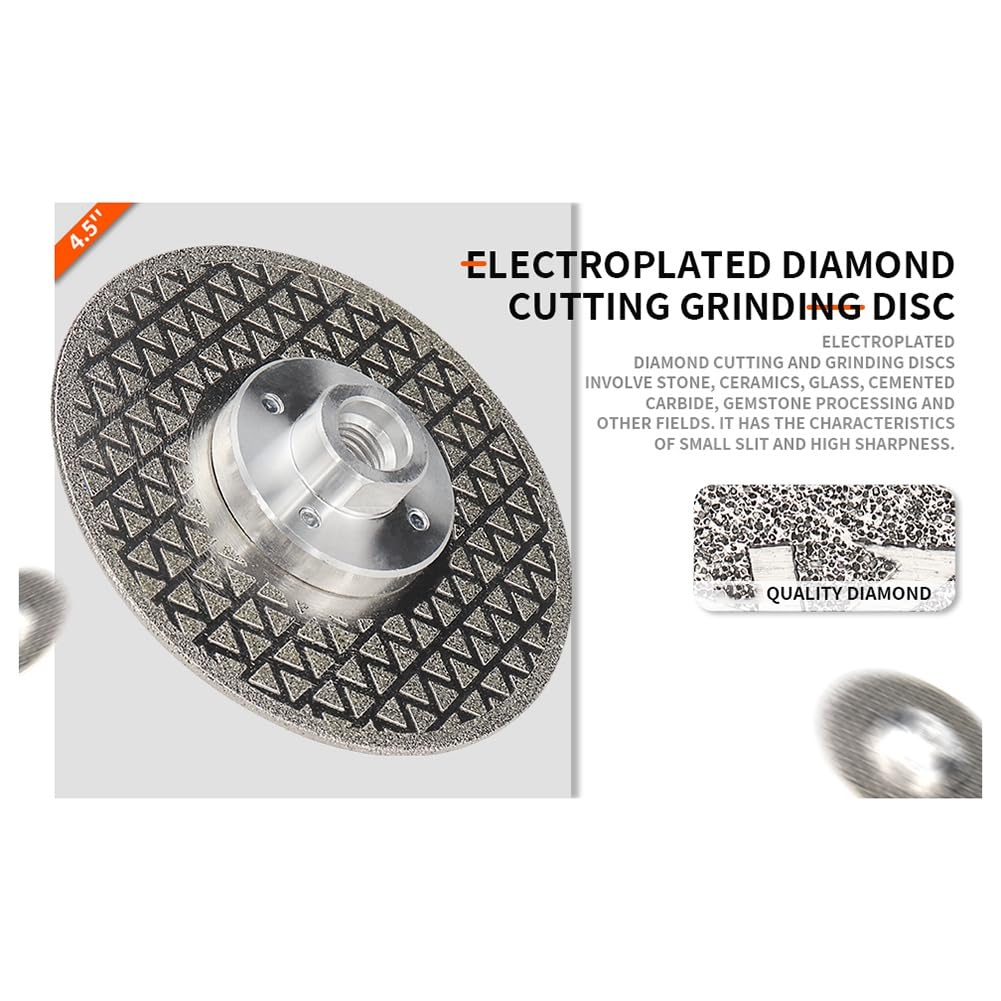 Hoja de con Rueda de Corte de Diamante Soldada Al Vacío M14, Disco de Doble Cara, Corte de Mármol, Hormigón y Baldosas de Cerámica de 230 mm