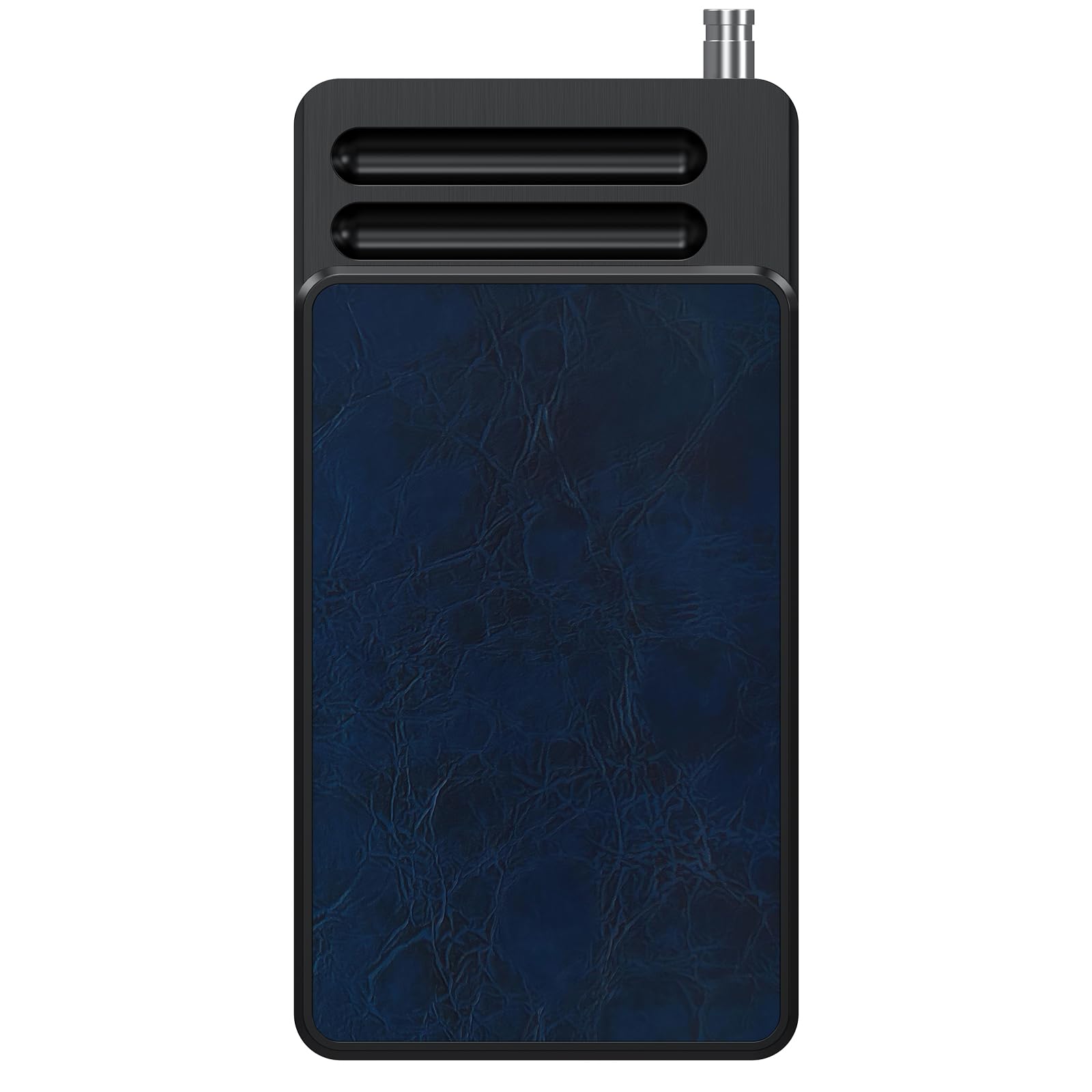 Blue Organize Box, 8 Compartment Storage Box with Built Alloy Straw