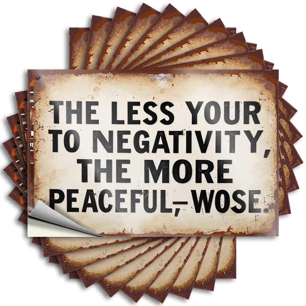 Fzfn Girls Colour Camping Decor For Camper Bottle Bumper | Less Negativity, More Peacefulness: A Motivational Quote. Tiny For Essentials Decor(12X18cm)