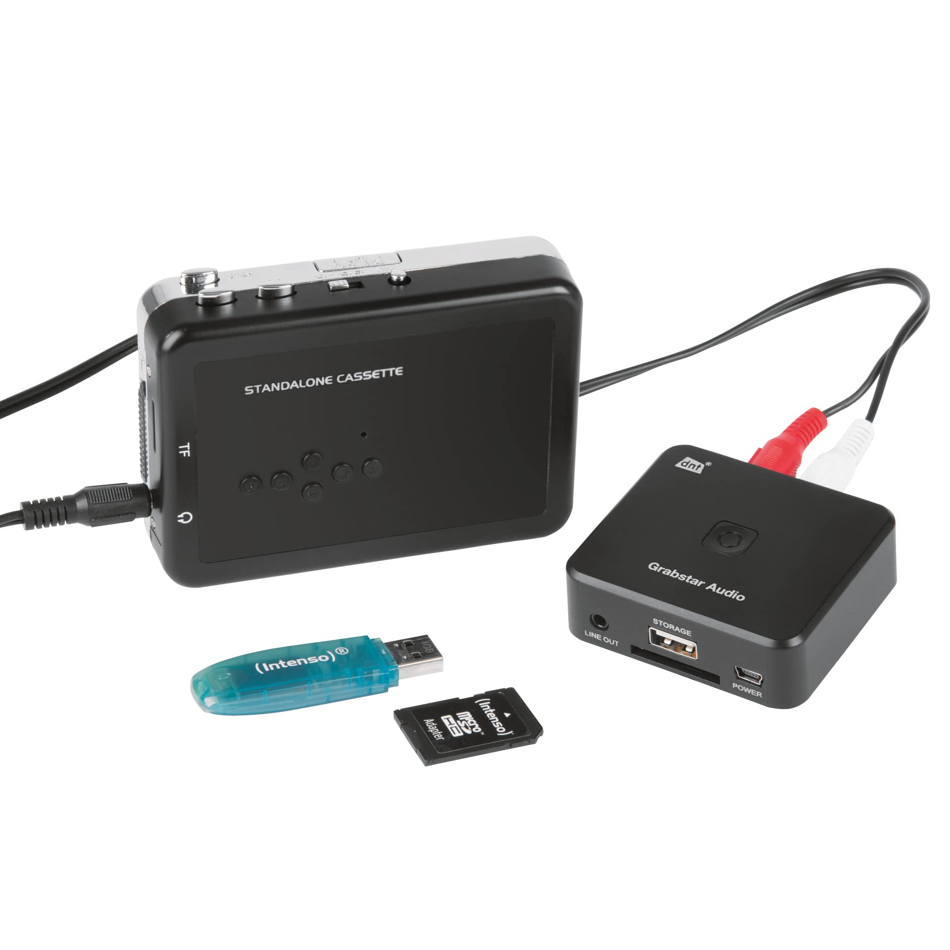 DNT Digitalizador de audio Grabstar Audio, convierte tus grabaciones analógicas en formato MP3 digital, DNT000012