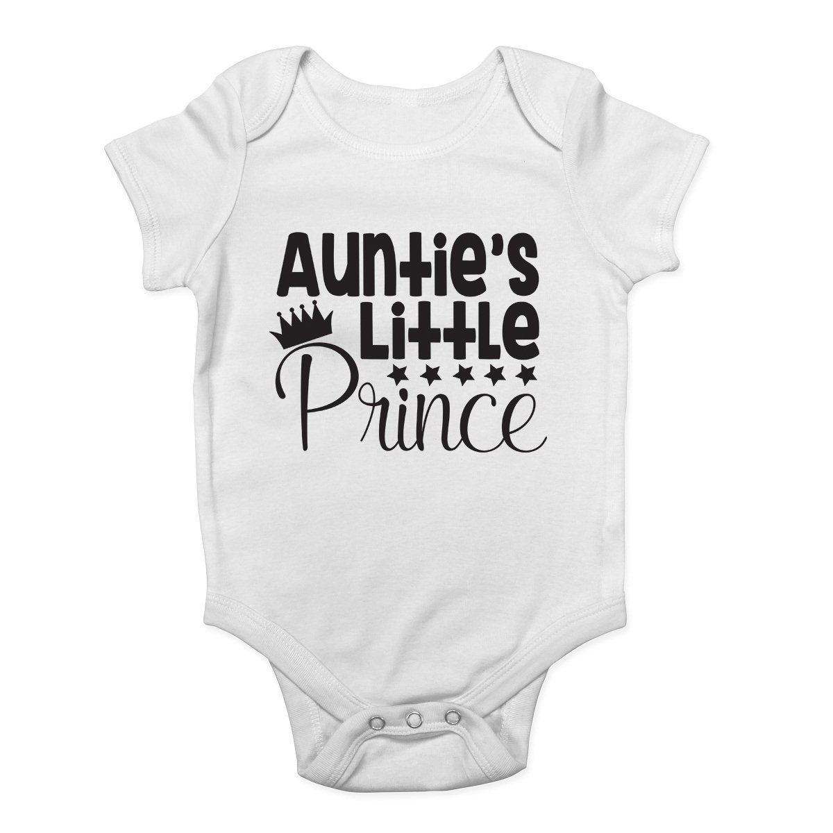 Shopagift Aunties Little Prince Cute Boys Baby Vest Bodysuit White